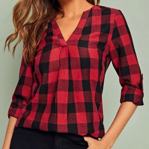 Tops - COPY - Plaid blouse